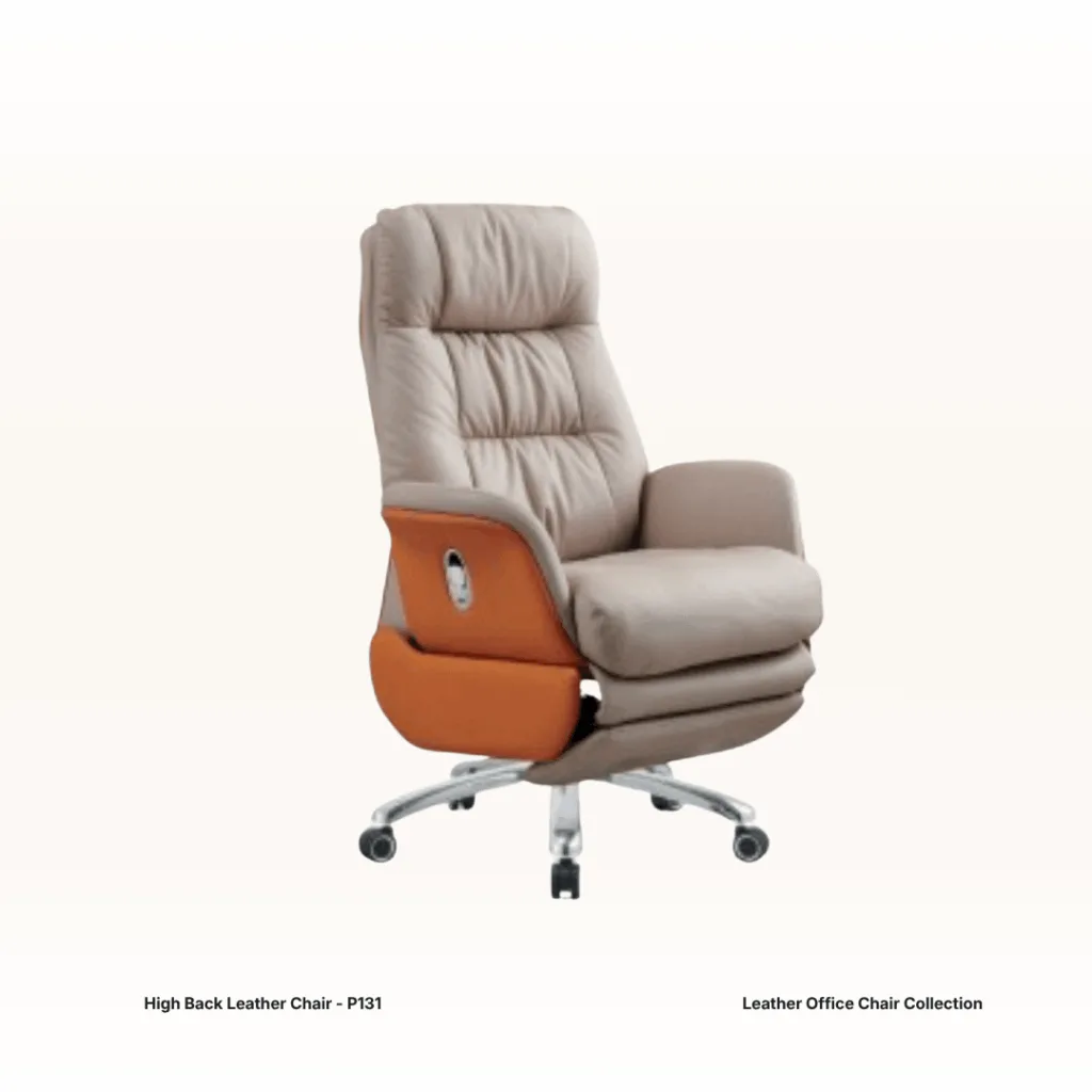 High Back Leather Chair w/ Recline Function