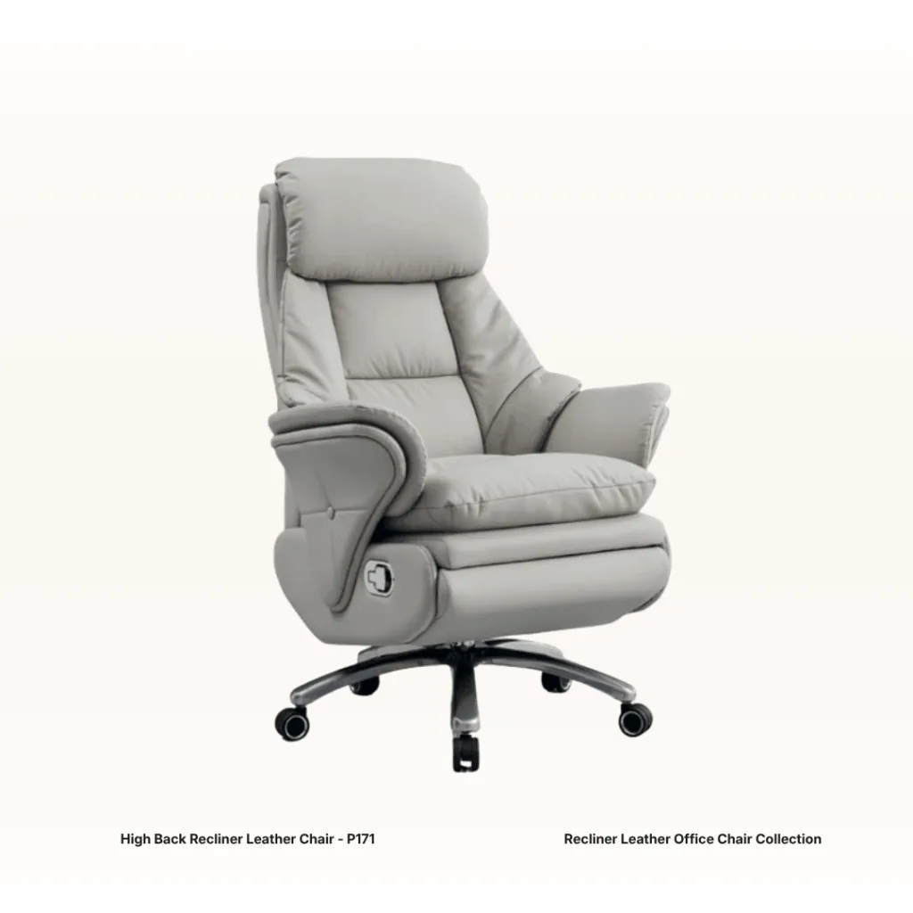 High Back Leather Chair w/ Recline Function