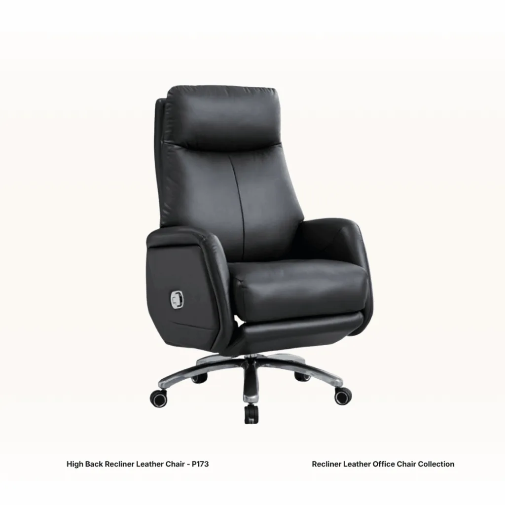 High Back Leather Chair w/ Recline Function