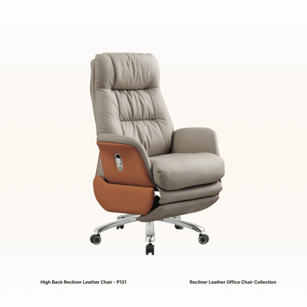 High Back Leather Chair w/ Recline Function