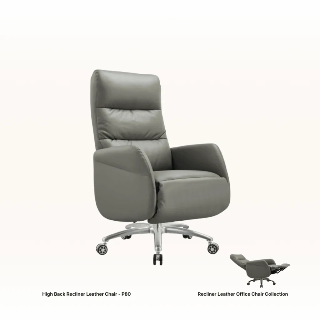 High Back Leather Chair w/ Recline Function